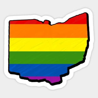 Rainbow Ohio Outline Sticker